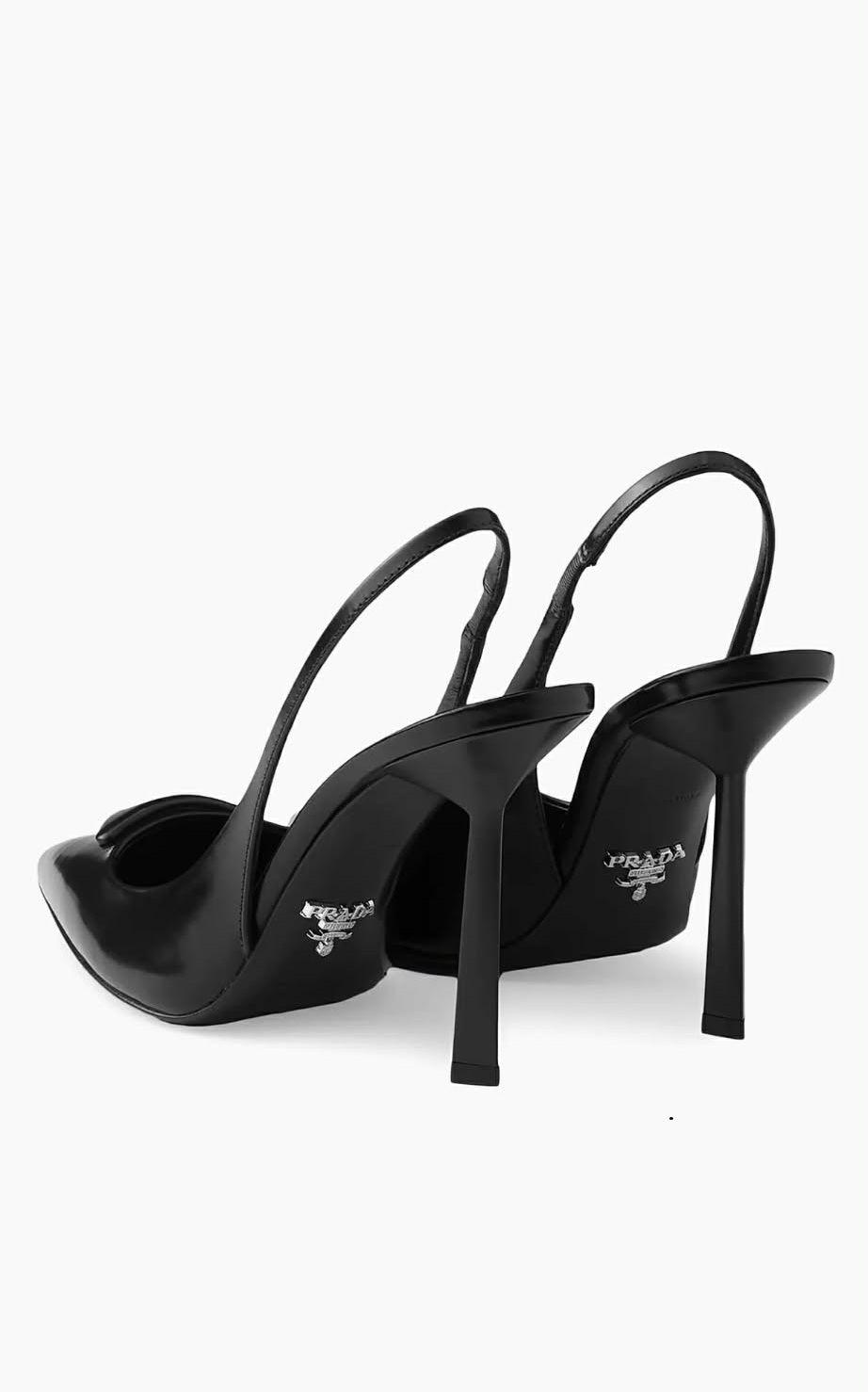 Brushed Leather 100MM Slingback Pumps